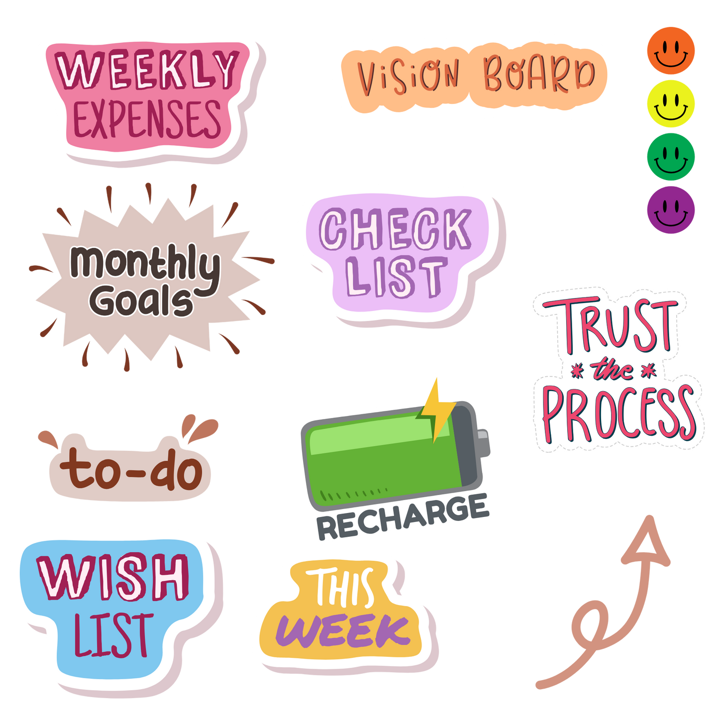 Digital Sticker Pack - 50 Fun & Creative Designs to Elevate Your Planner & Projects! ✨