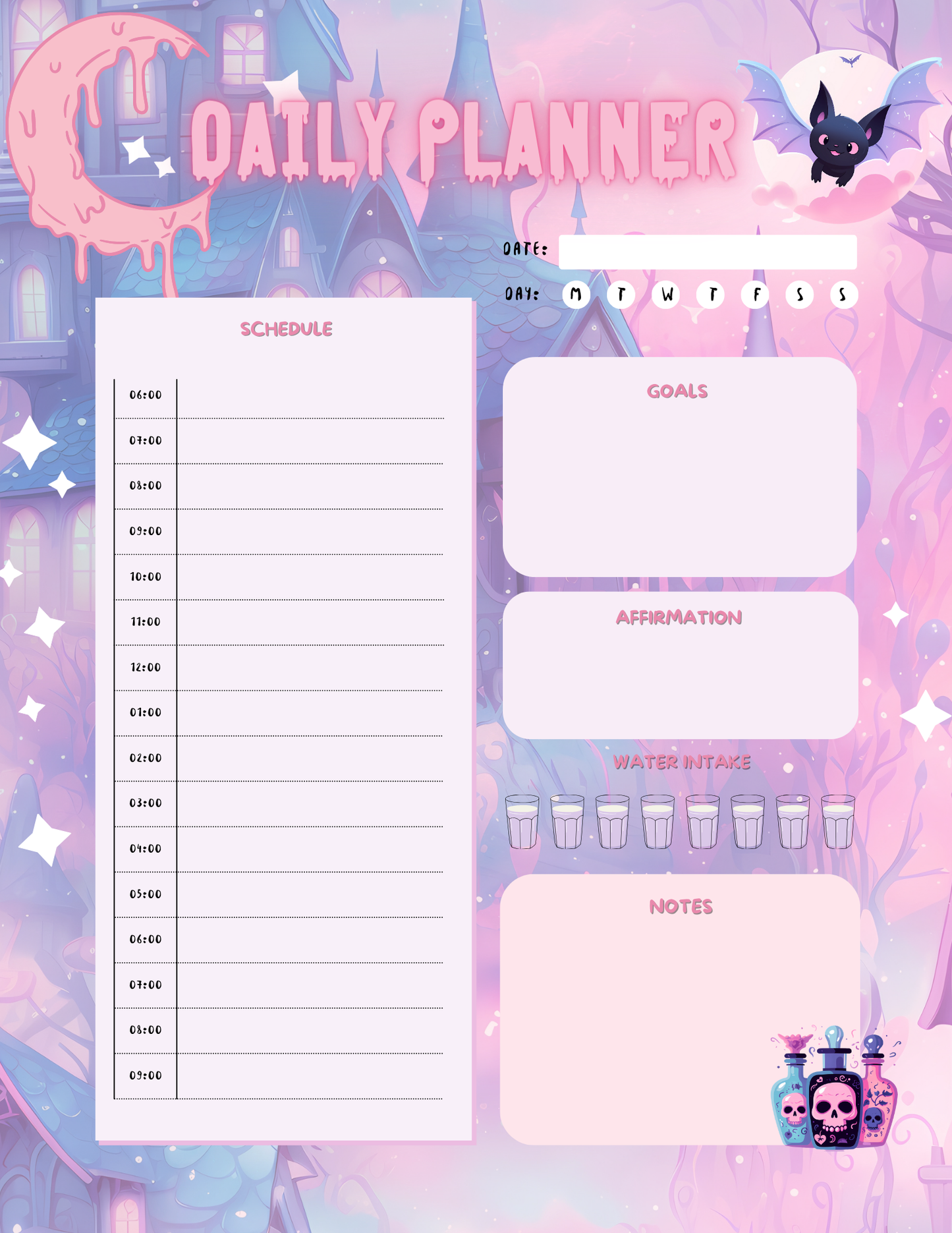 PASTEL GOTH PRINTABLE PLANNER