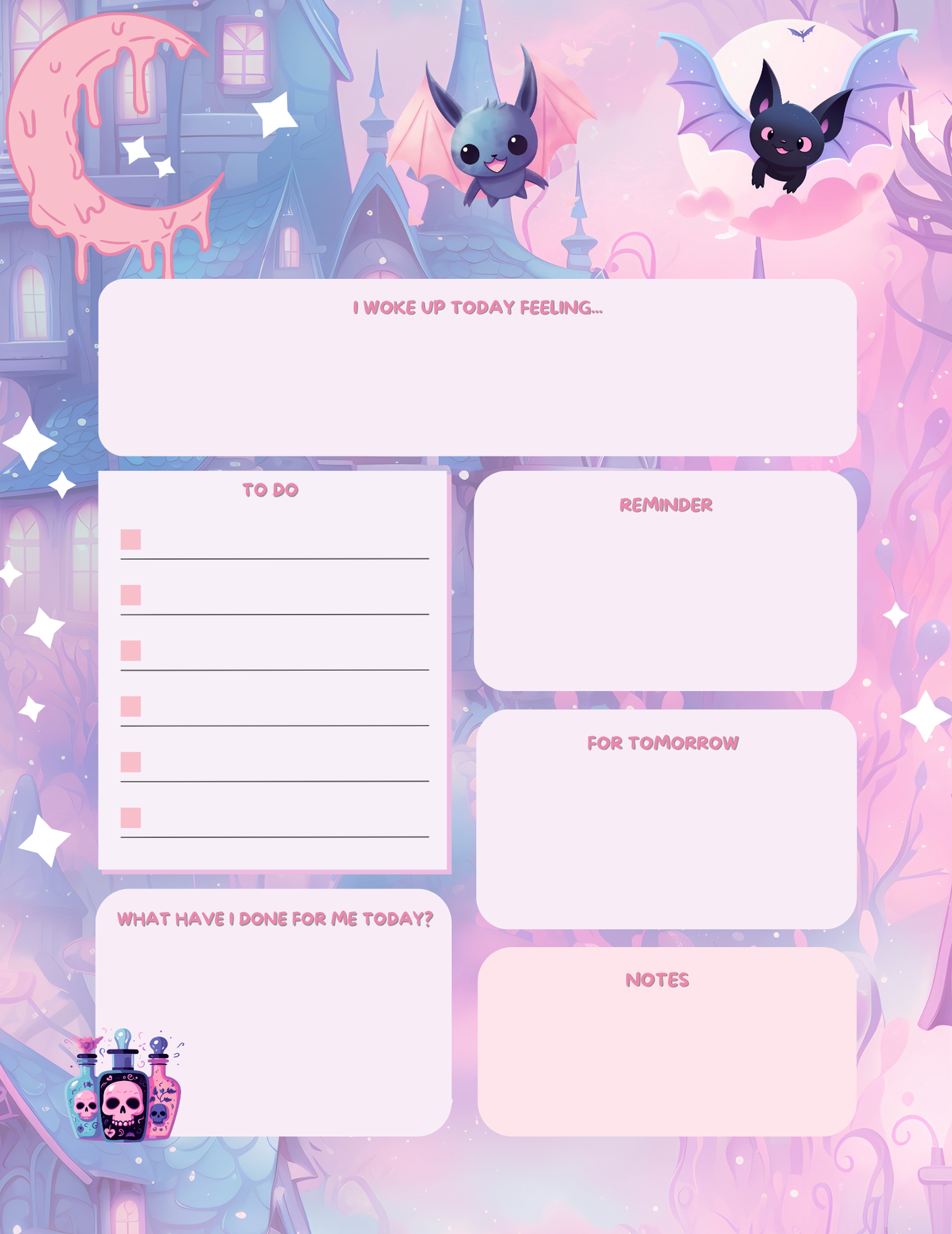 PASTEL GOTH PRINTABLE PLANNER