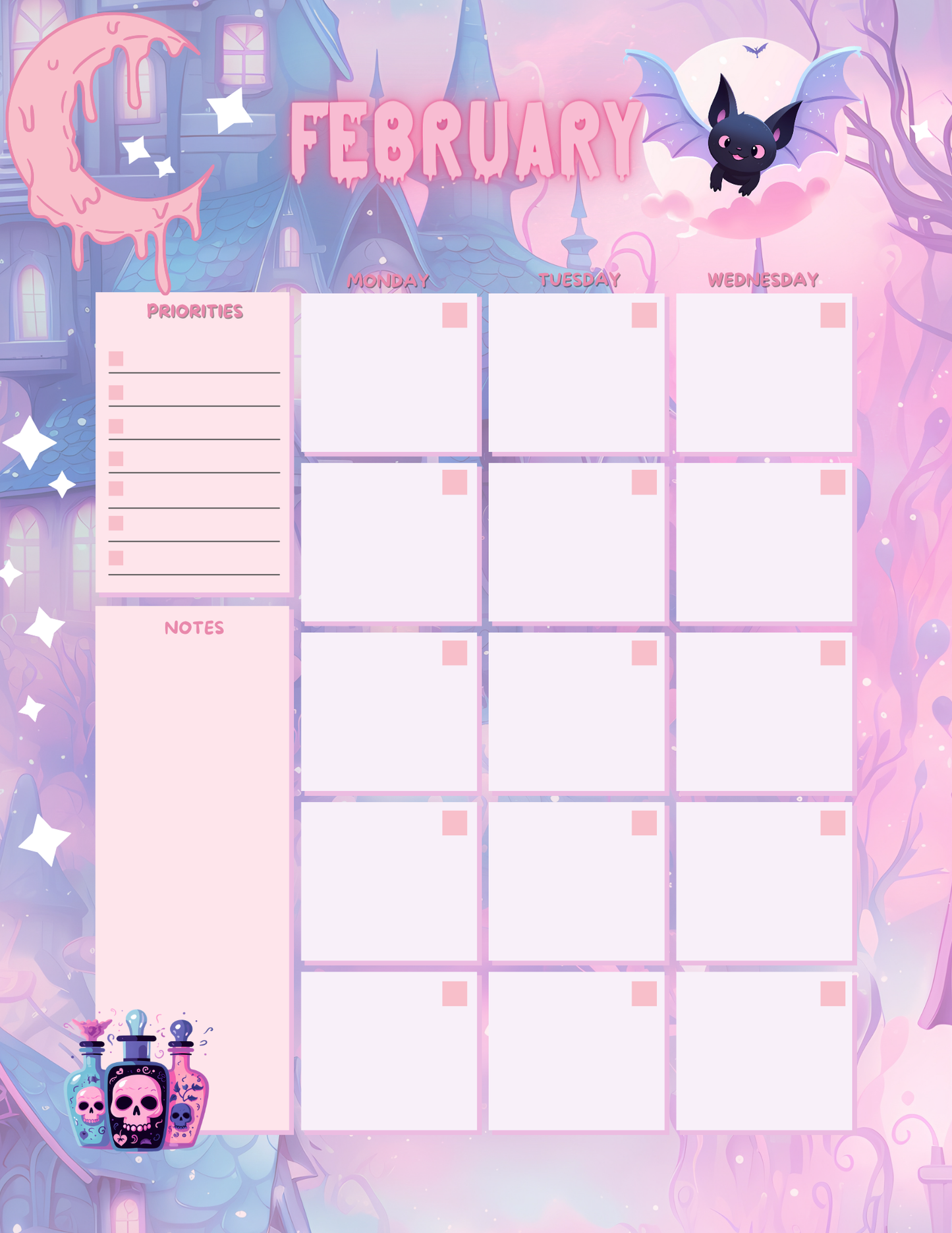 PASTEL GOTH PRINTABLE PLANNER