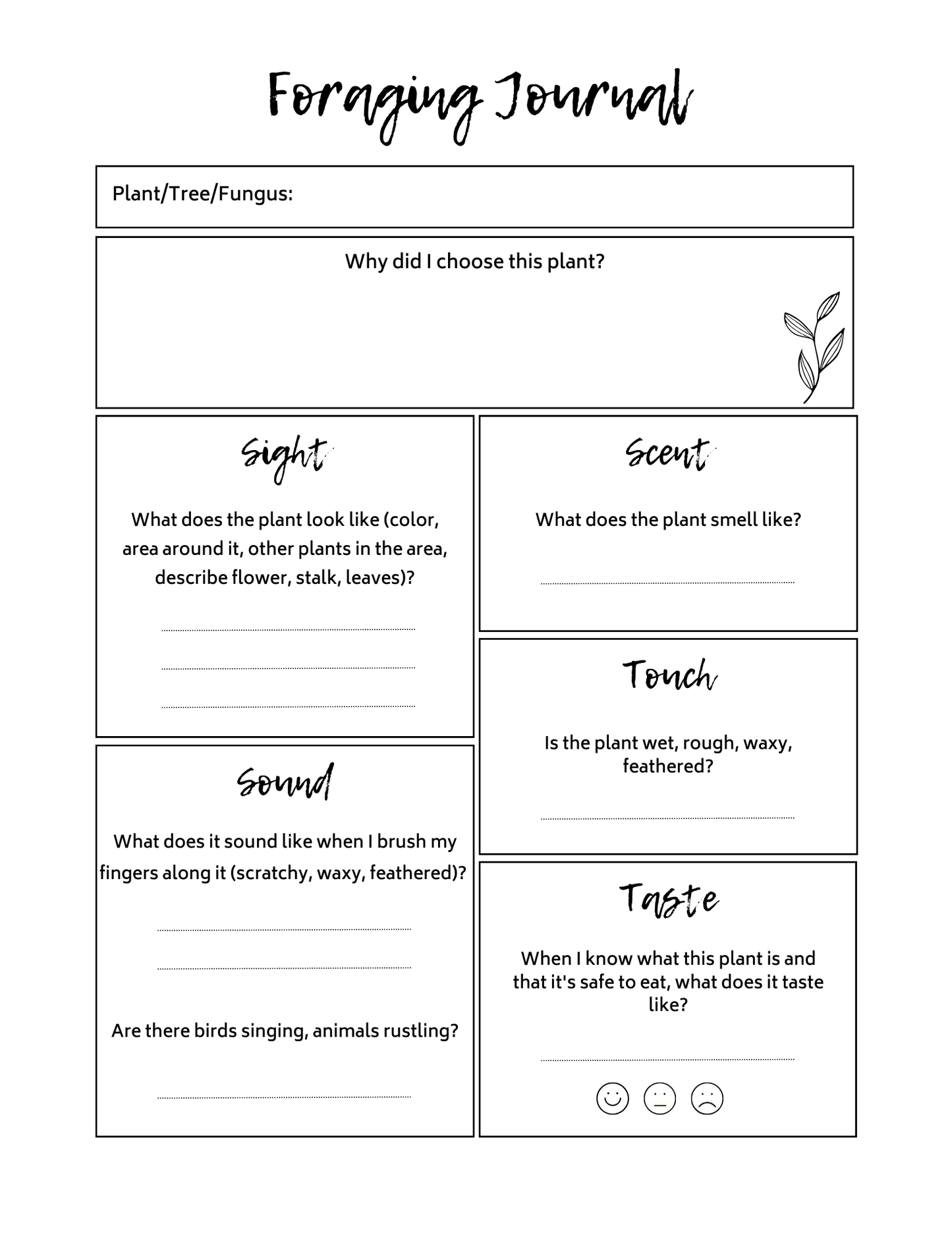 Foraging Journal Digital Planner