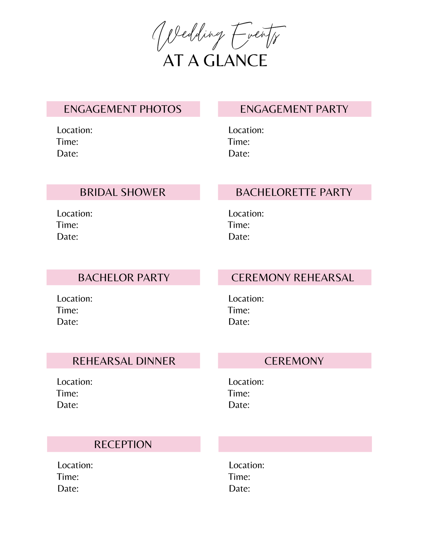 Wedding Digital Planner