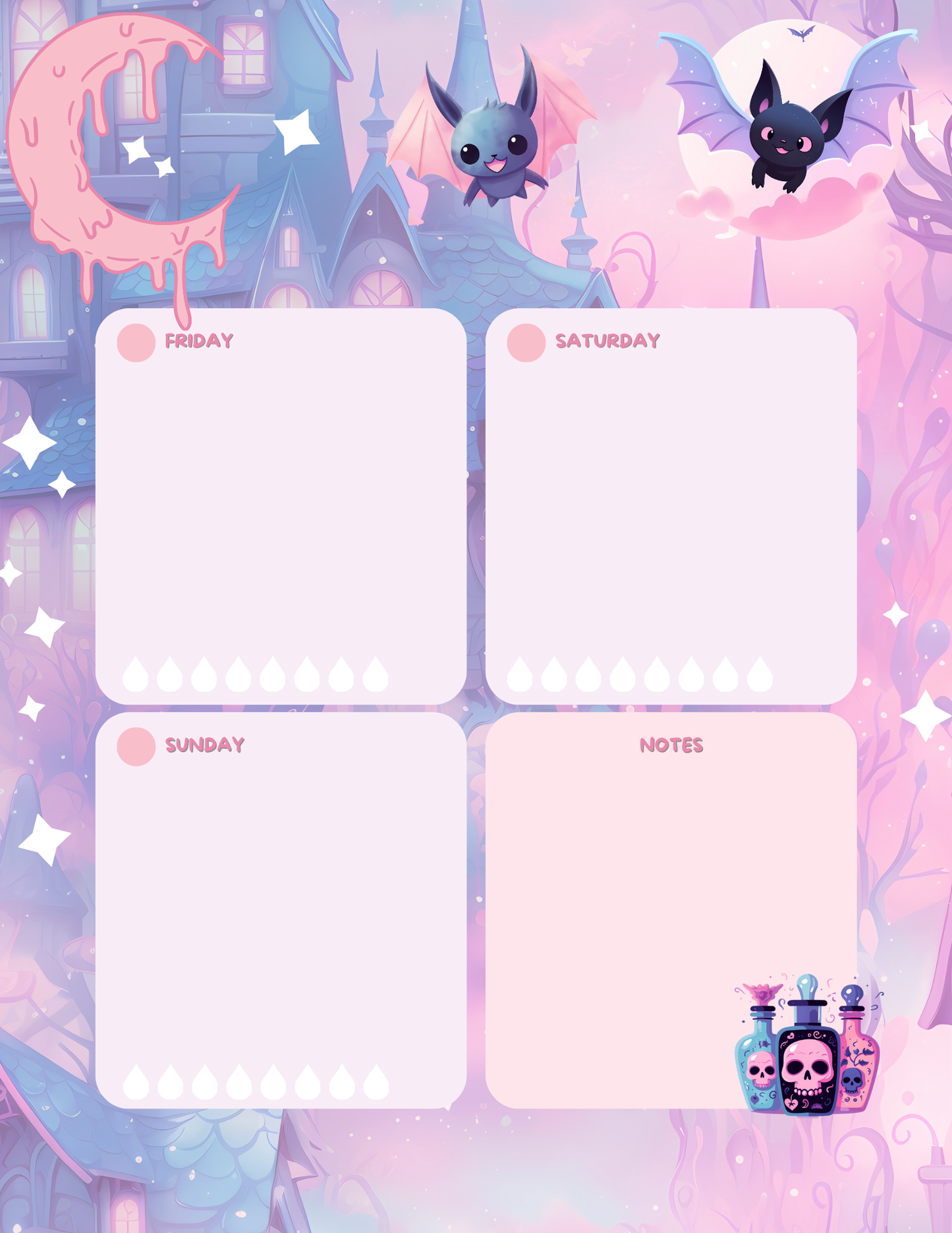 PASTEL GOTH PRINTABLE PLANNER