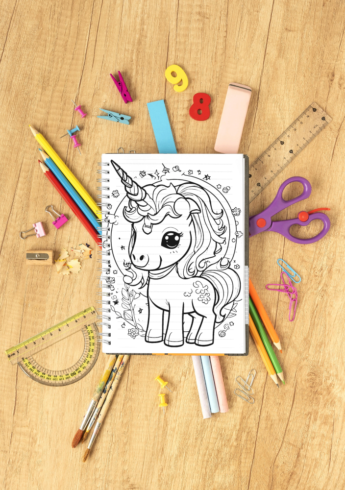 100 Pages Unicorns Coloring Sheet