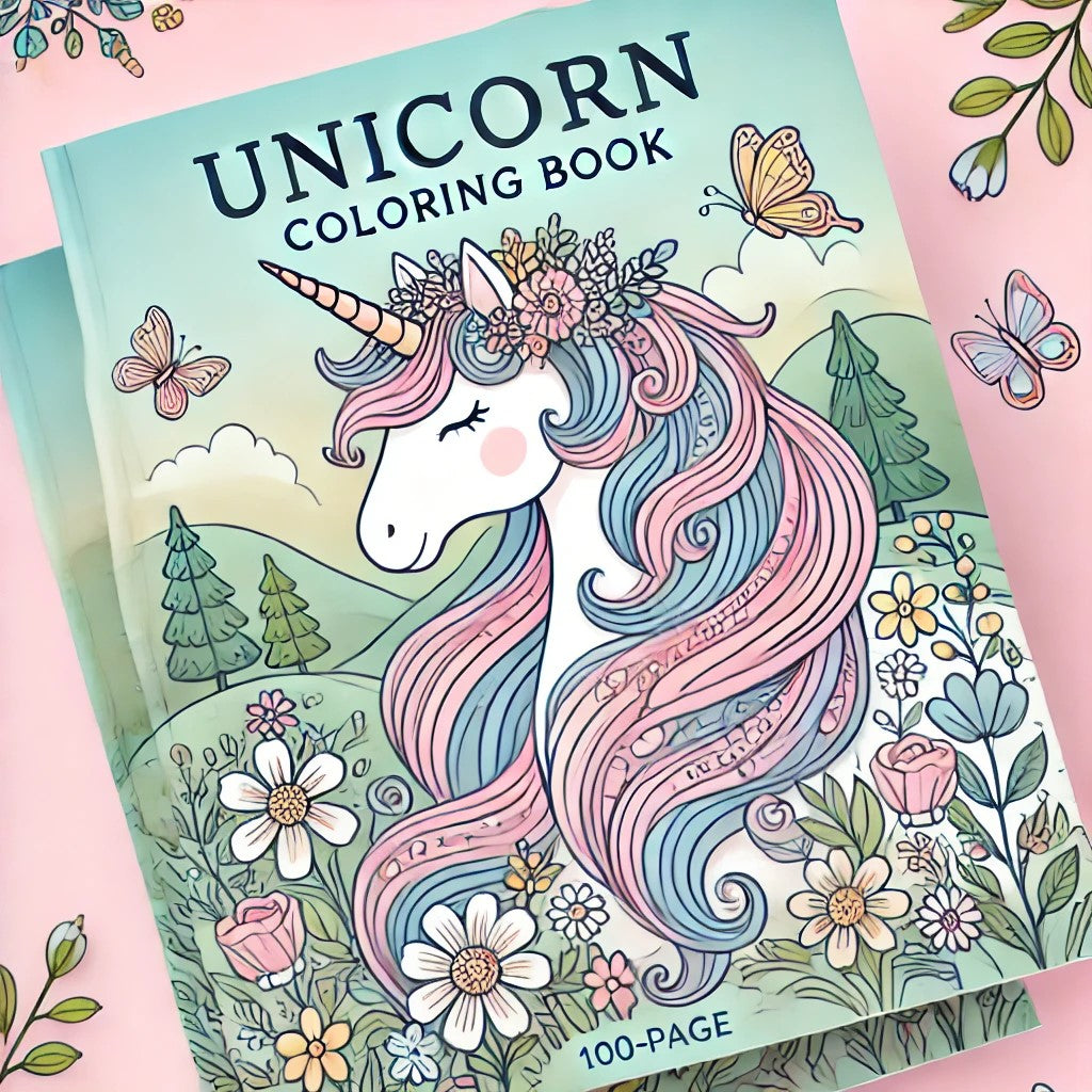 100 Pages Unicorns Coloring Sheet