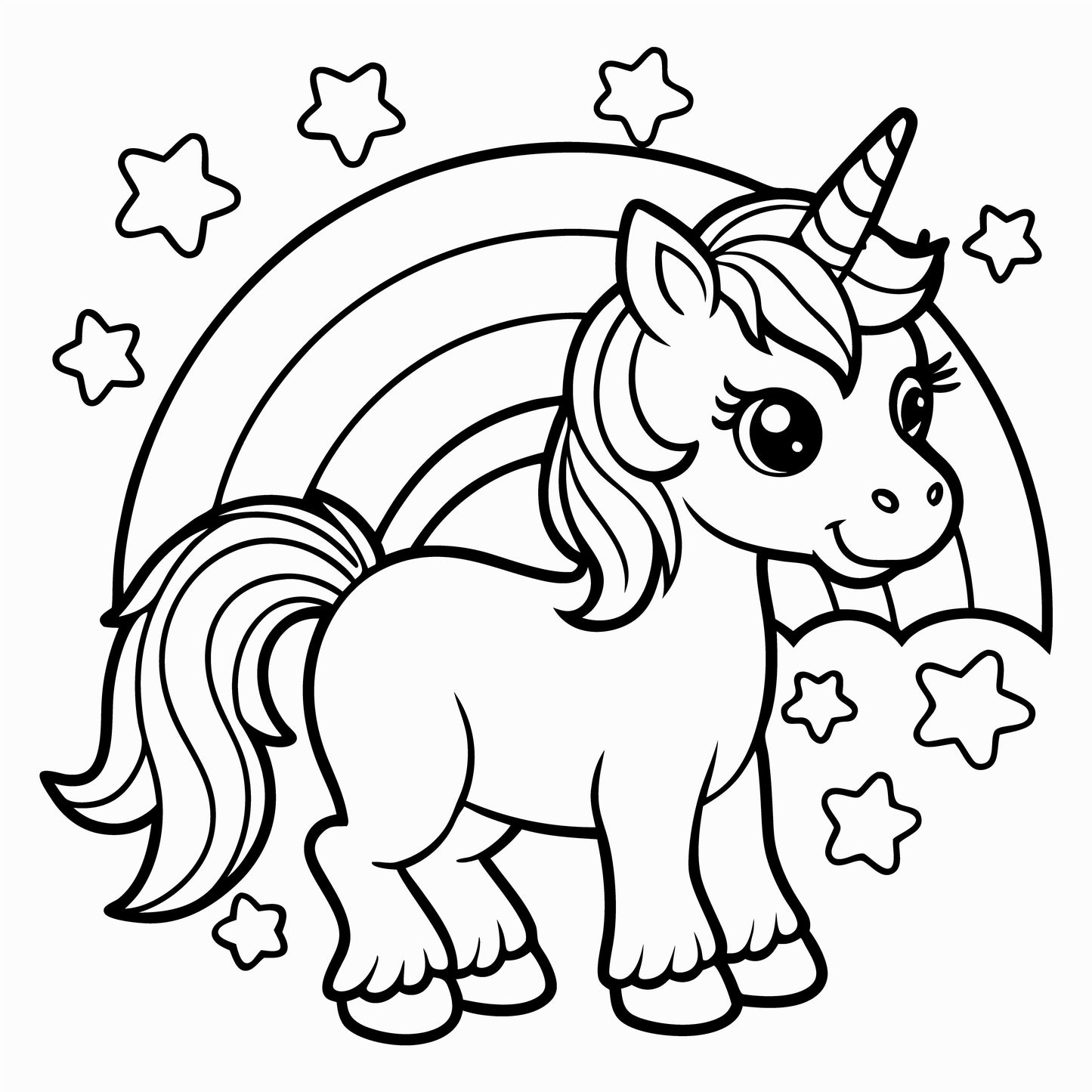 100 Pages Unicorns Coloring Sheet