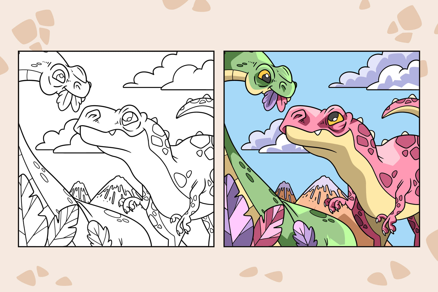 25 Pages Dinosaurs Coloring Sheet